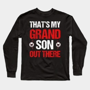 Women's Baseball Grandma That's My Grandsons Out There baseball mom, mama,mother Long Sleeve T-Shirt